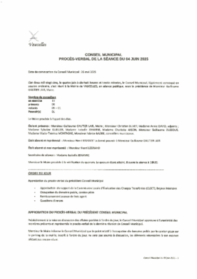 Procés-verbal de la séance du 4 juin 2025